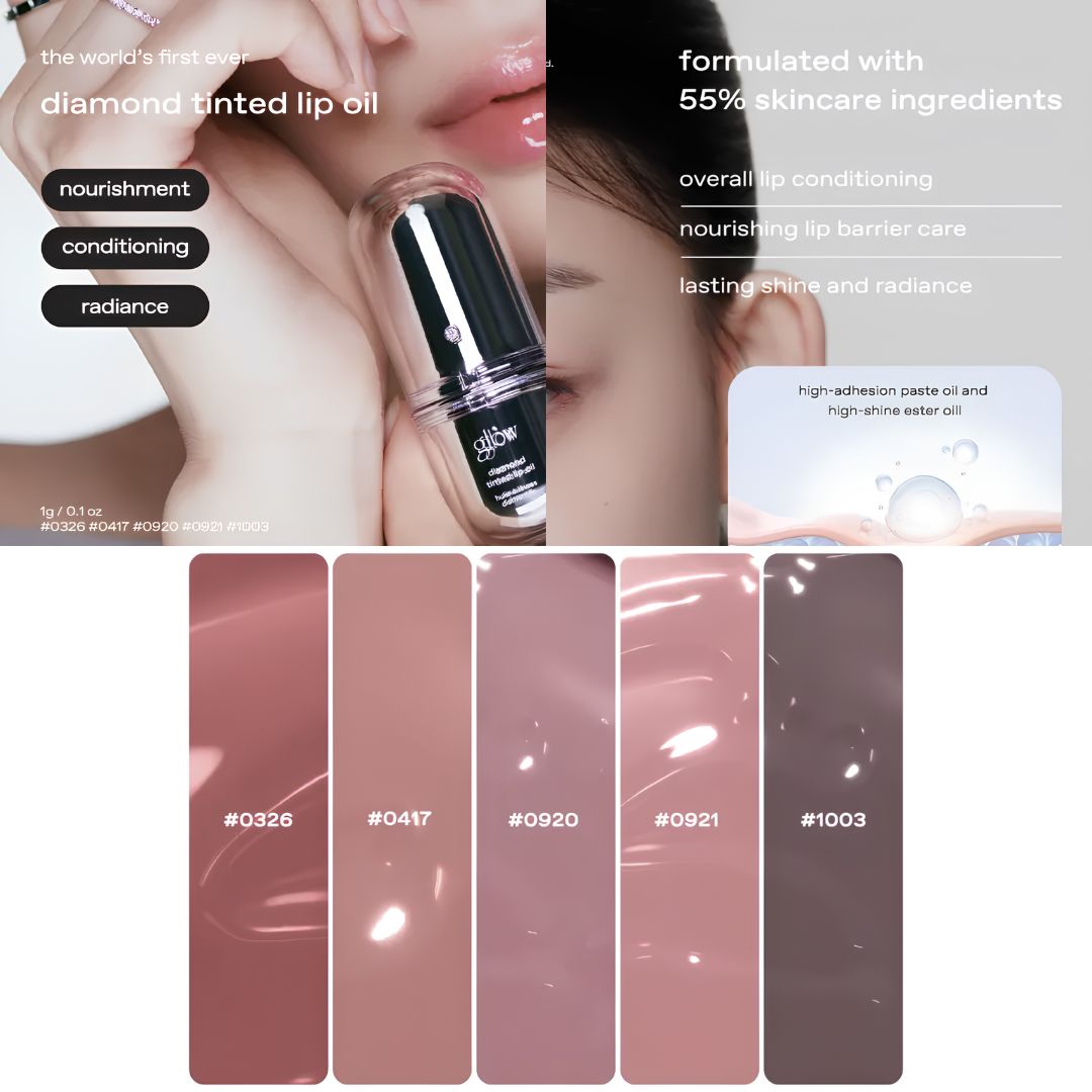 [PRE ORDER] Glow - Diamond Tinted Lip Oil 3g [5 Colours]
