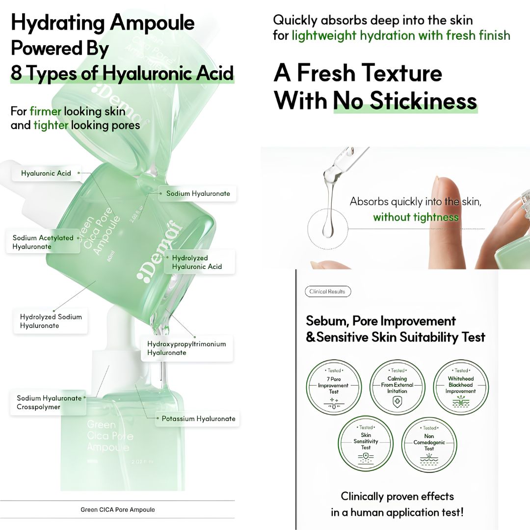 [PRE-ORDER] RENEW DEMAF Green Cica Pore Ampoule 60ml