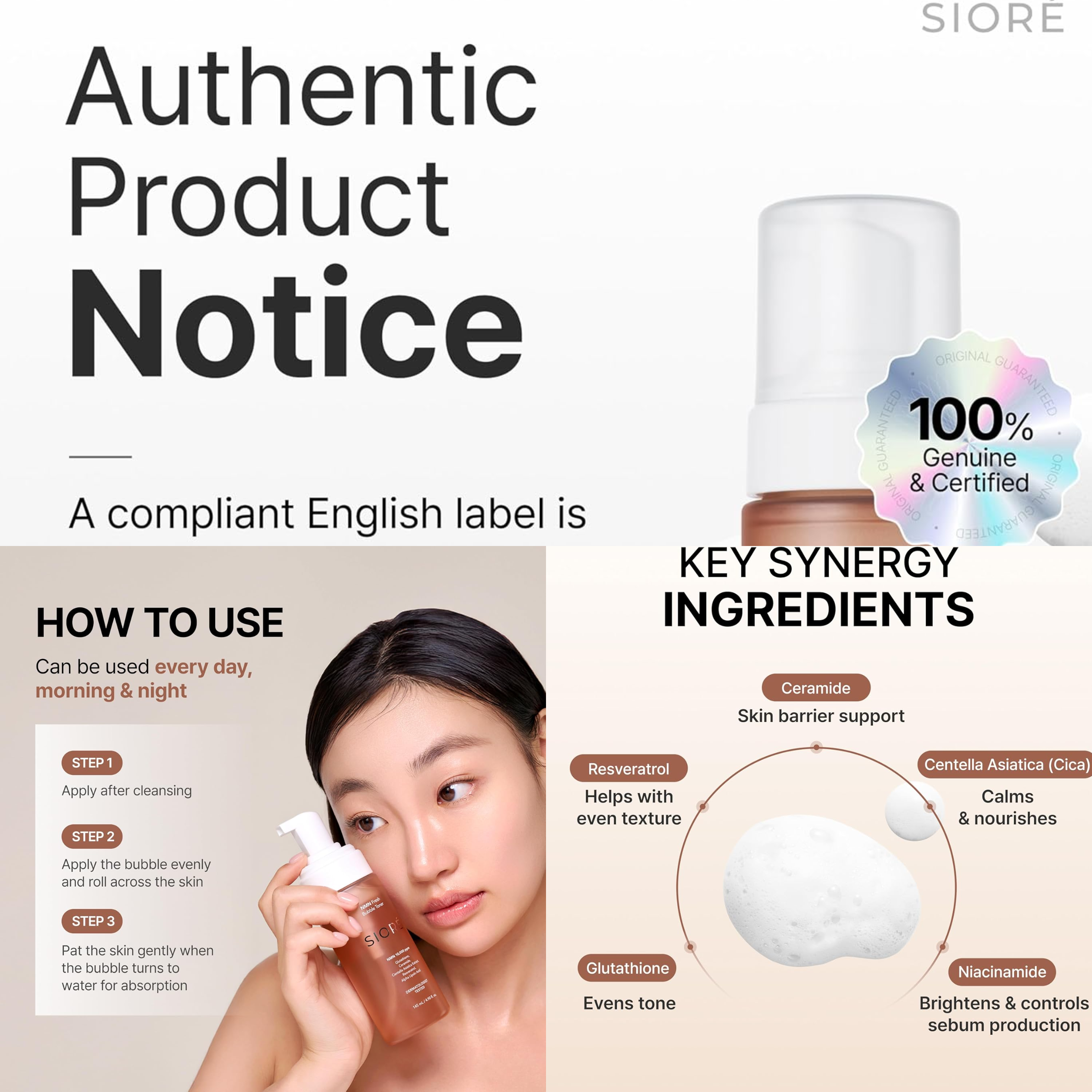 [PRE ORDER] Siore NMN  Fresh Bubble Toner Glow-Boosting 145ml