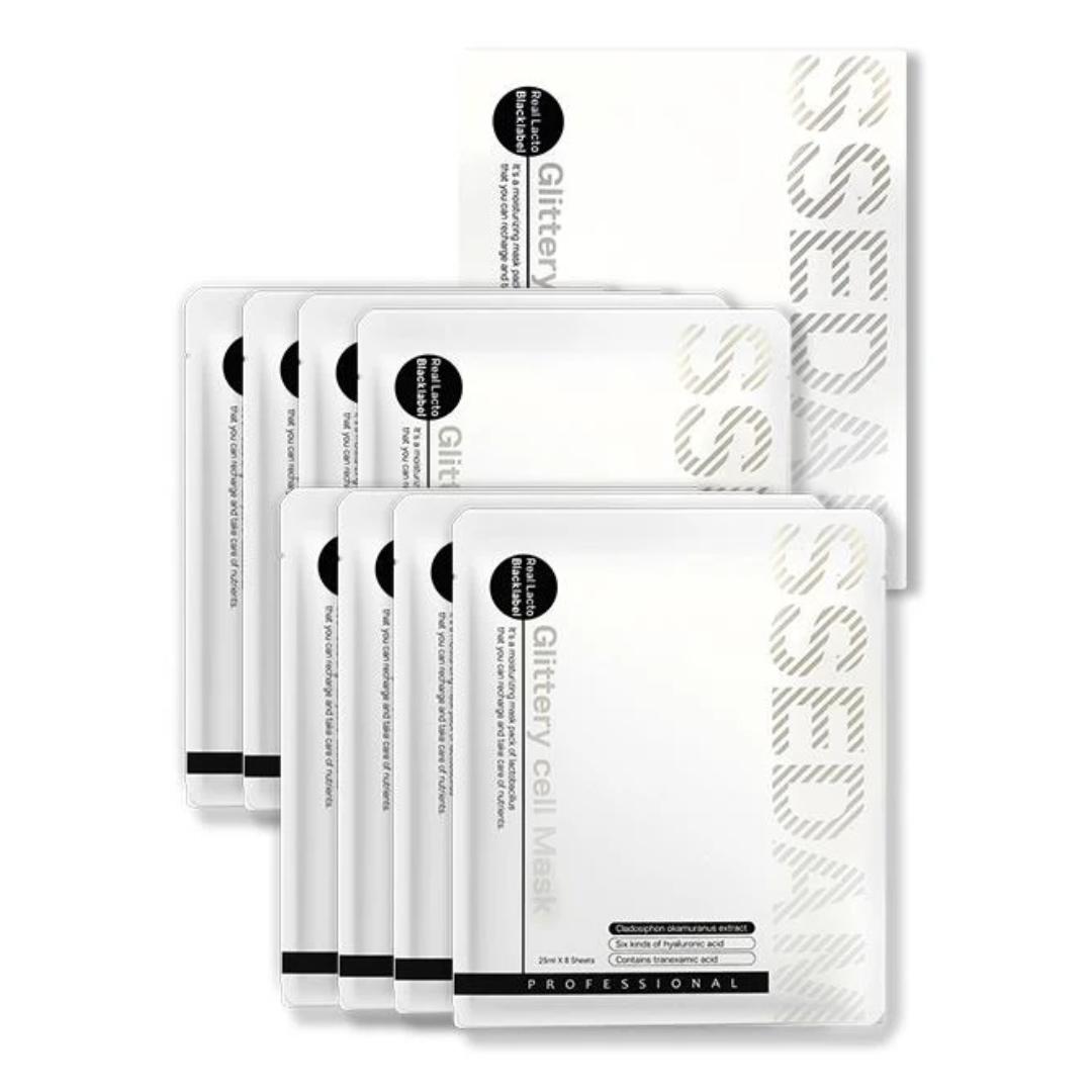 [PRE ORDER] SSEDAM Real Lacto Blacklabel Glittery Cell Mask 8EA