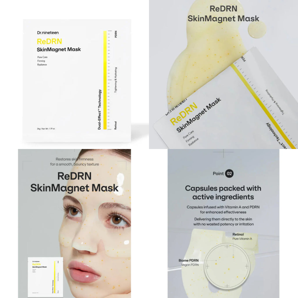 Dr.Nineteen SkinMagnet Mask Bundle of 3 | ReDRN, HydroB5, Melathione 4EA