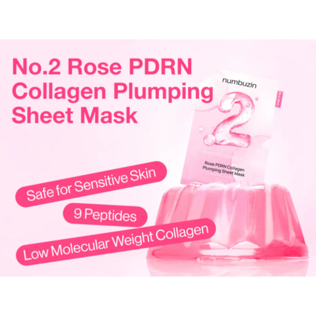 NUMBUZIN No.2 Rose PDRN Collagen Plumping Sheet Mask