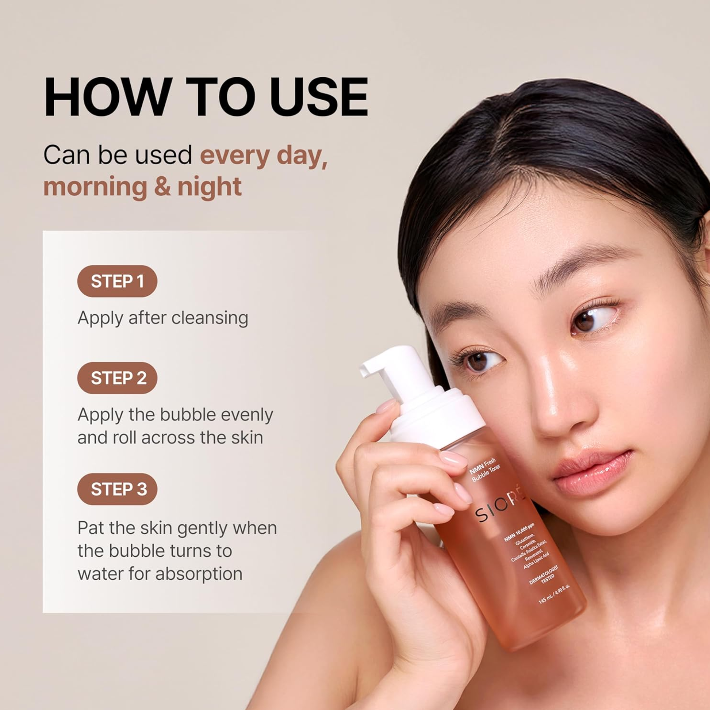 [PRE ORDER] Siore NMN  Fresh Bubble Toner Glow-Boosting 145ml