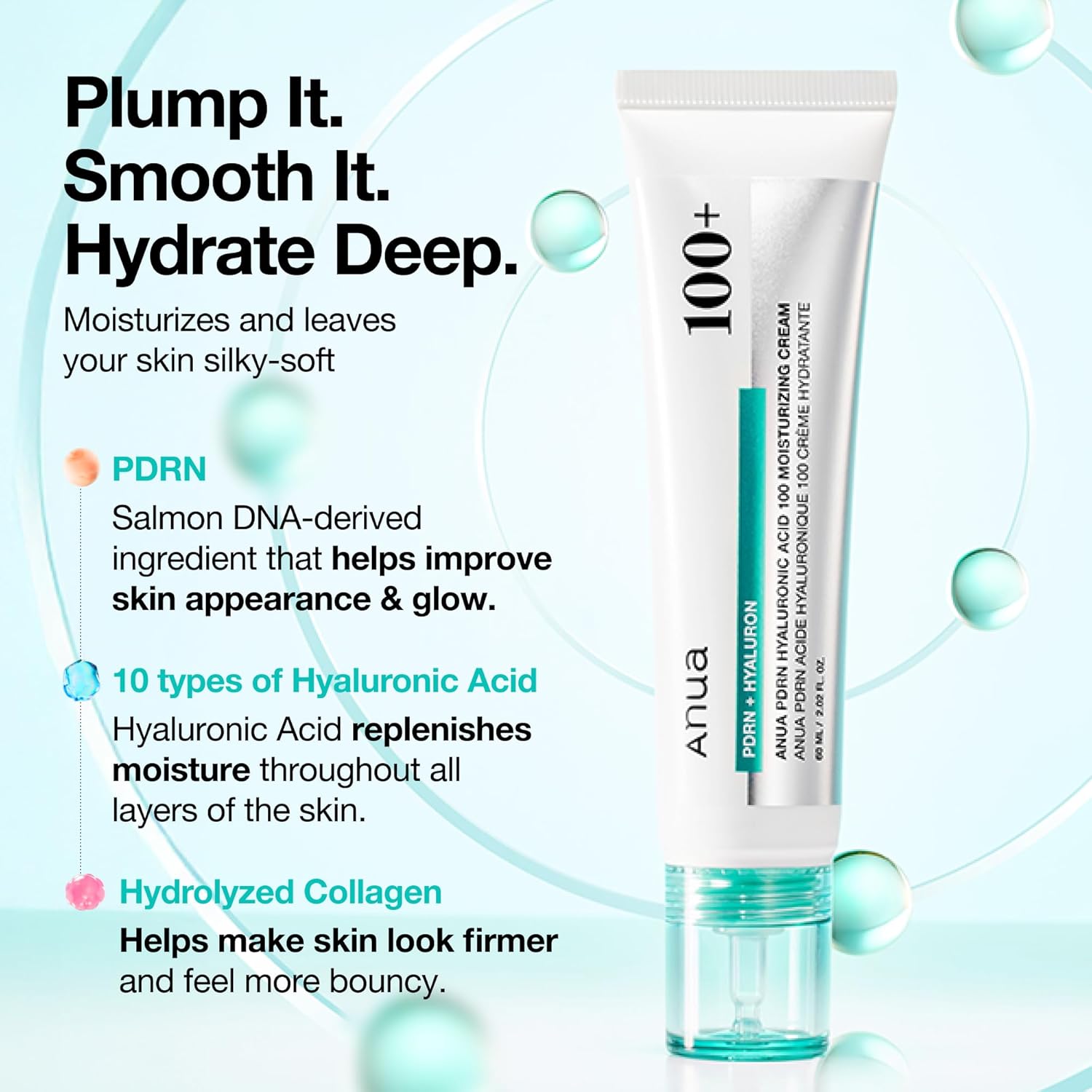 ANUA PDRN Hyaluronic Acid 100 Moisturizing Cream 60ml