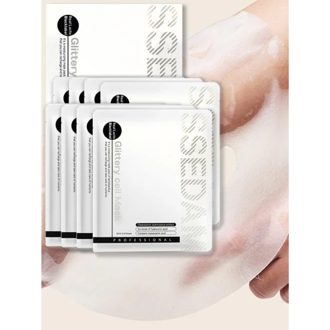 [PRE ORDER] SSEDAM Real Lacto Blacklabel Glittery Cell Mask 8EA