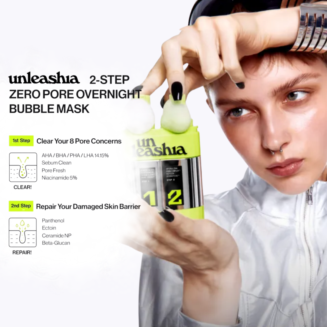 [PRE ORDER] Unleashia Two Step Zero Pore Overnight Bubble Mask 40ml