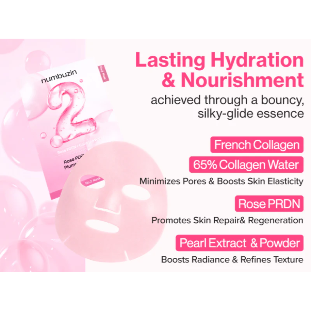 NUMBUZIN No.2 Rose PDRN Collagen Plumping Sheet Mask