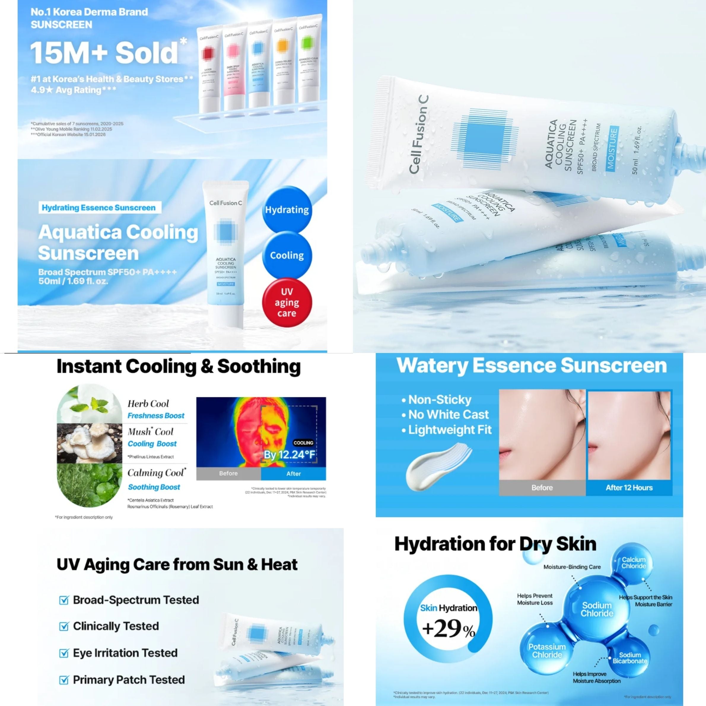 [PRE-ORDER] CELL FUSION C Aquatica Cooling Sunscreen SPF50 PA++++ 50ml
