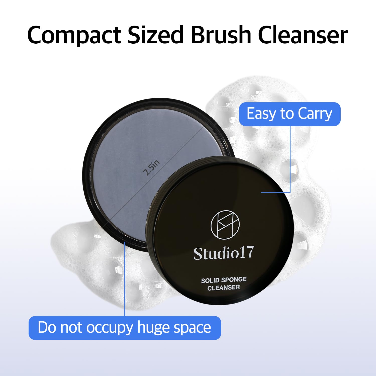 Studio17 Travel Bundle Brush & Puff Cleanser & Portable Make up Brush Set
