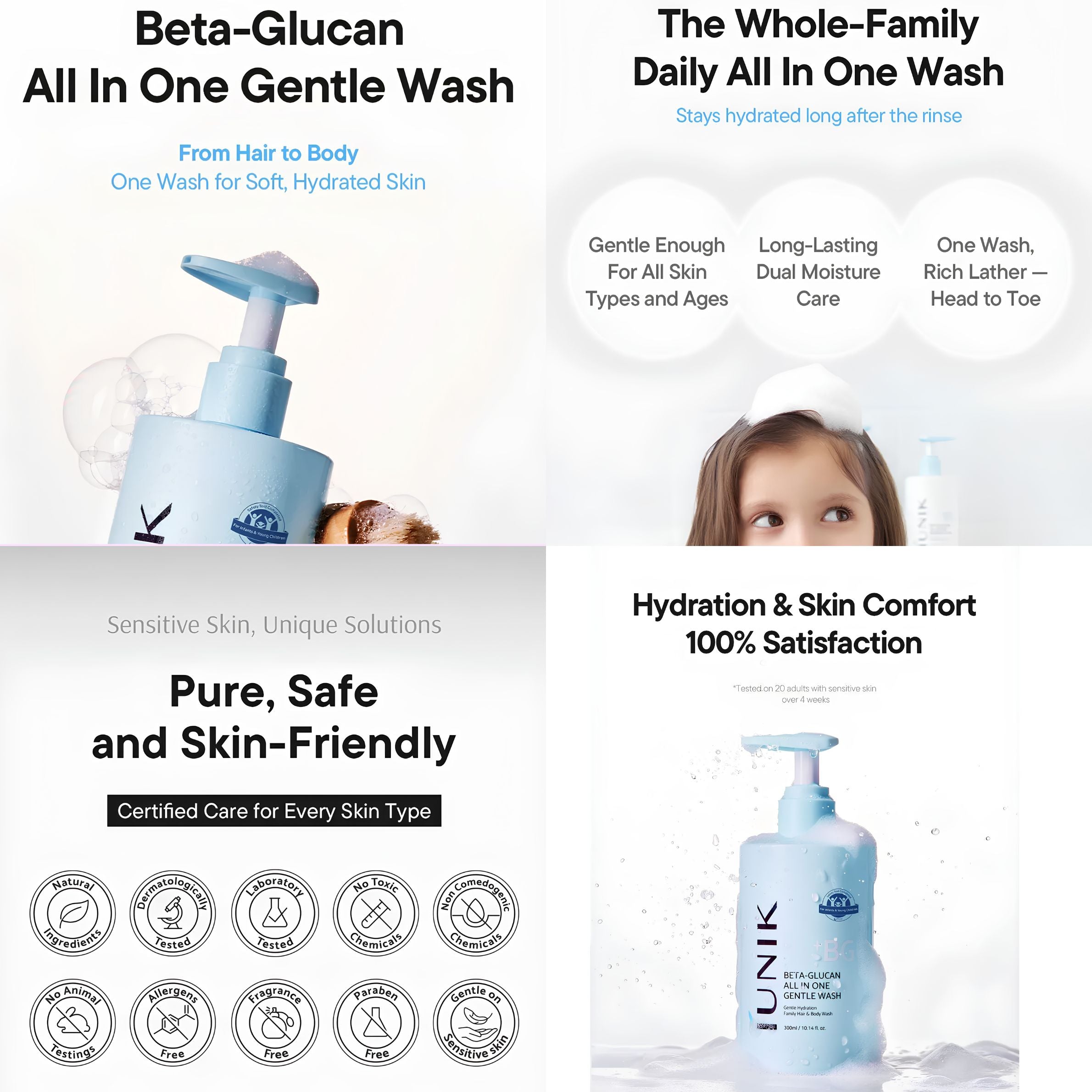 [PRE-ORDER] iUNIK -  Beta-Glucan All In One Gentle Wash 300ml