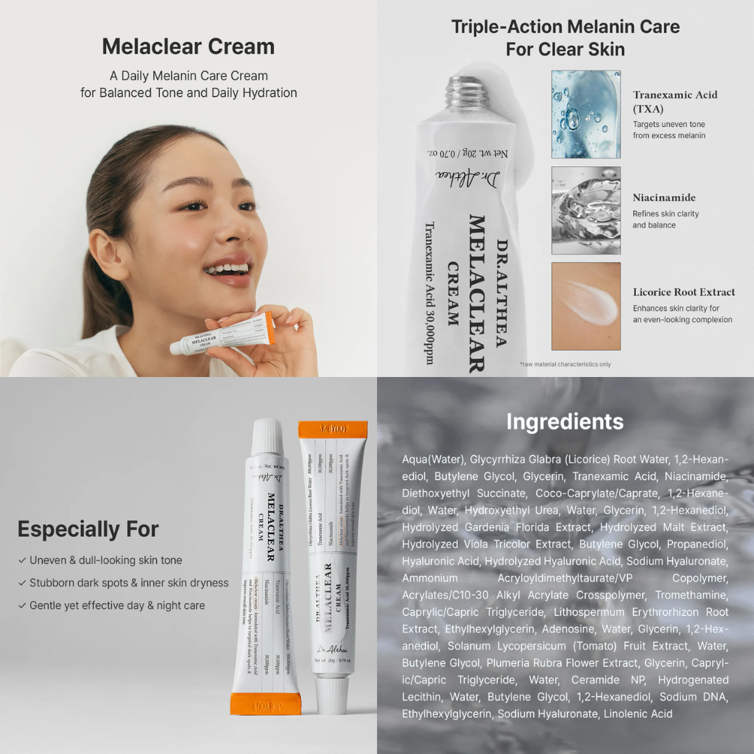 [PRE ORDER] Dr Althea Brightening Bundle - Vitamin C Boosting Serum 30ml + Melaclear Cream 20g