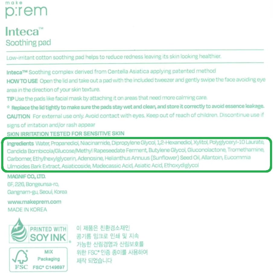 [PRE ORDER] BOGO Makeprem Inteca Soothing Pads 70pcs
