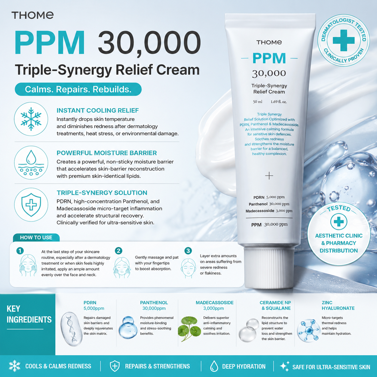 [PRE-ORDER] THOME PPM Triple Synergy Relief Cream 30,000 50ml