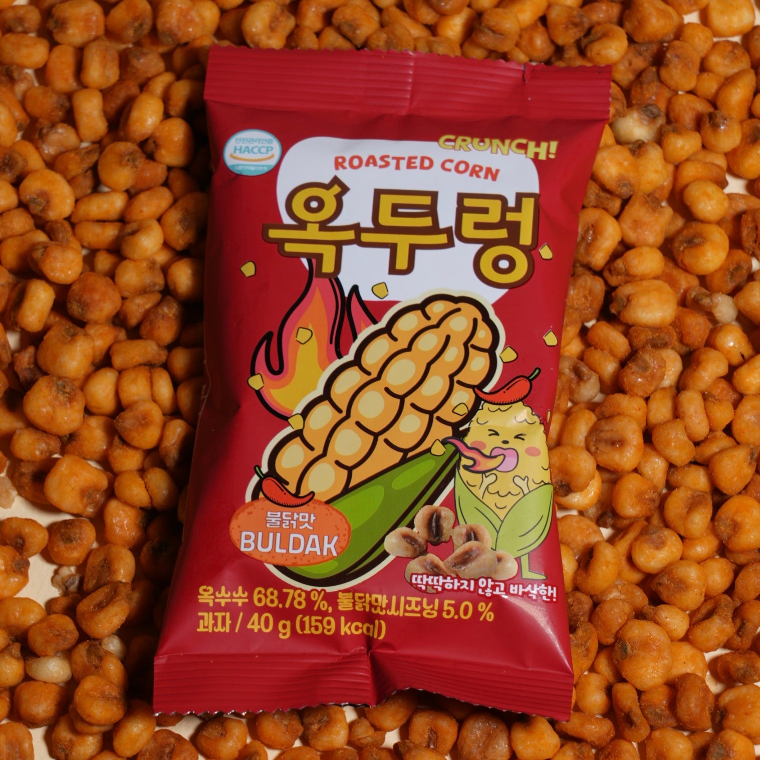 [CNY SPECIAL] Buldak Flavoured Okdereoung Roasted Corn Snack 40g(ea)