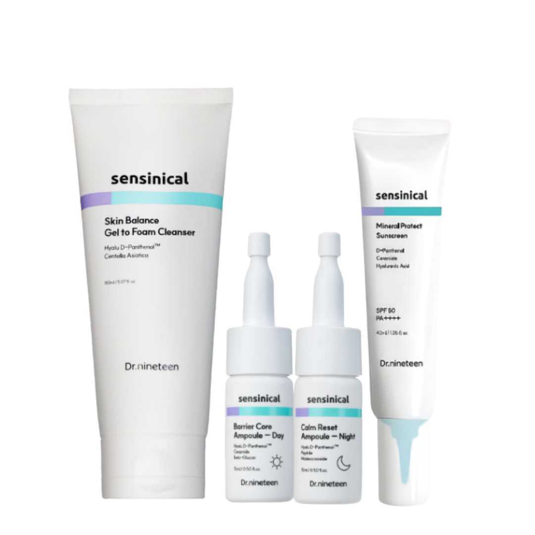 [PRE ORDER] Dr.Nineteen Sensinical Bundle - Cleanser, Toner, Ampoule & Cream