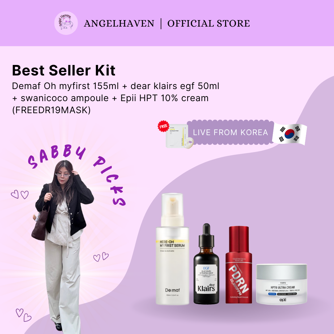 Best Seller Kit: Demaf Oh myfirst 155ml + dear klairs egf 50ml + swanicoco ampoule + Epii HPT 10% cream (FREEDR19MASK)