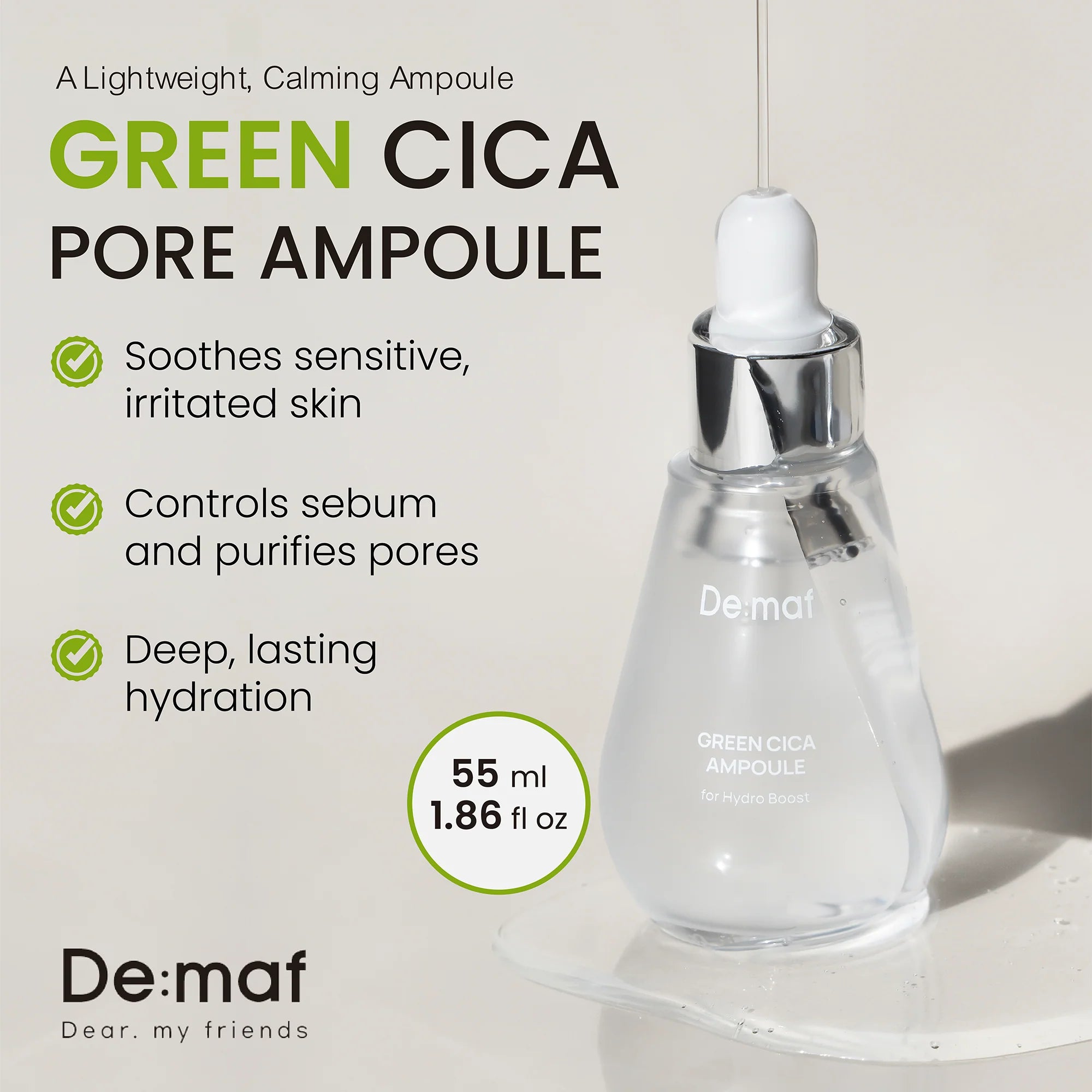 DE:MAF Green CICA Pore Ampoule 50ml