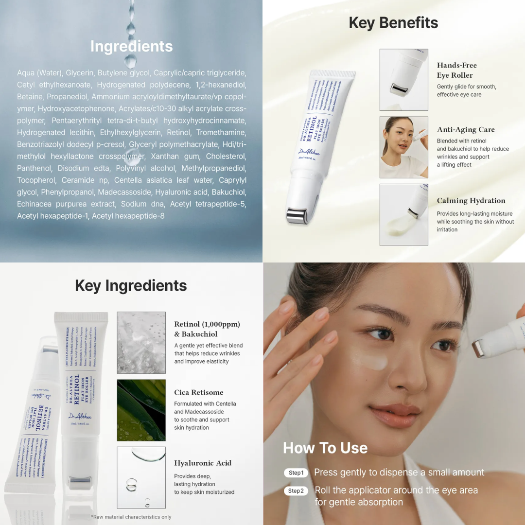 [PRE ORDER] Dr Althea Special Bundle 345 Mist 60ml + Whipped ABC Serum  + 147 Cream 50ml + Retinol Flat Eye Roller