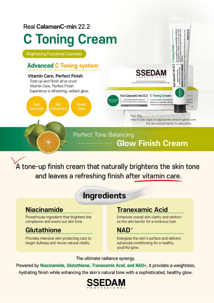 [PRE ORDER] SSEDAM Real CalamanC-min 22.2  C Toning Cream 40g