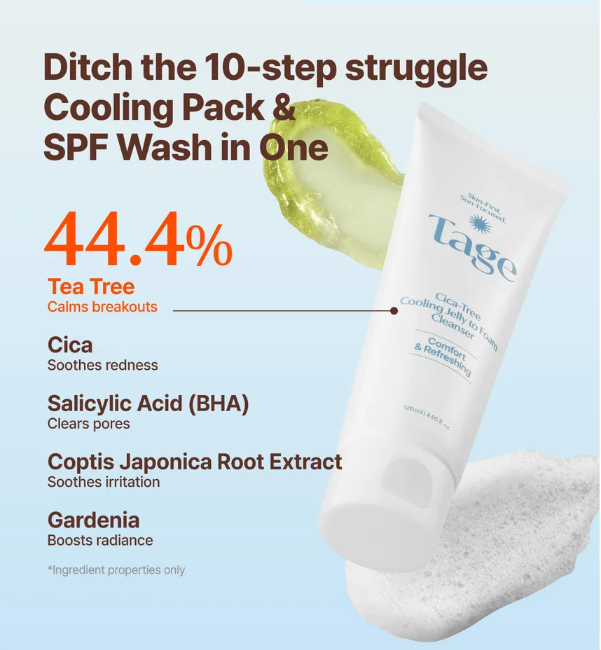 [PRE ORDER] TAGE Cica-Tree Cooling Jelly To Foam Cleanser 120ml