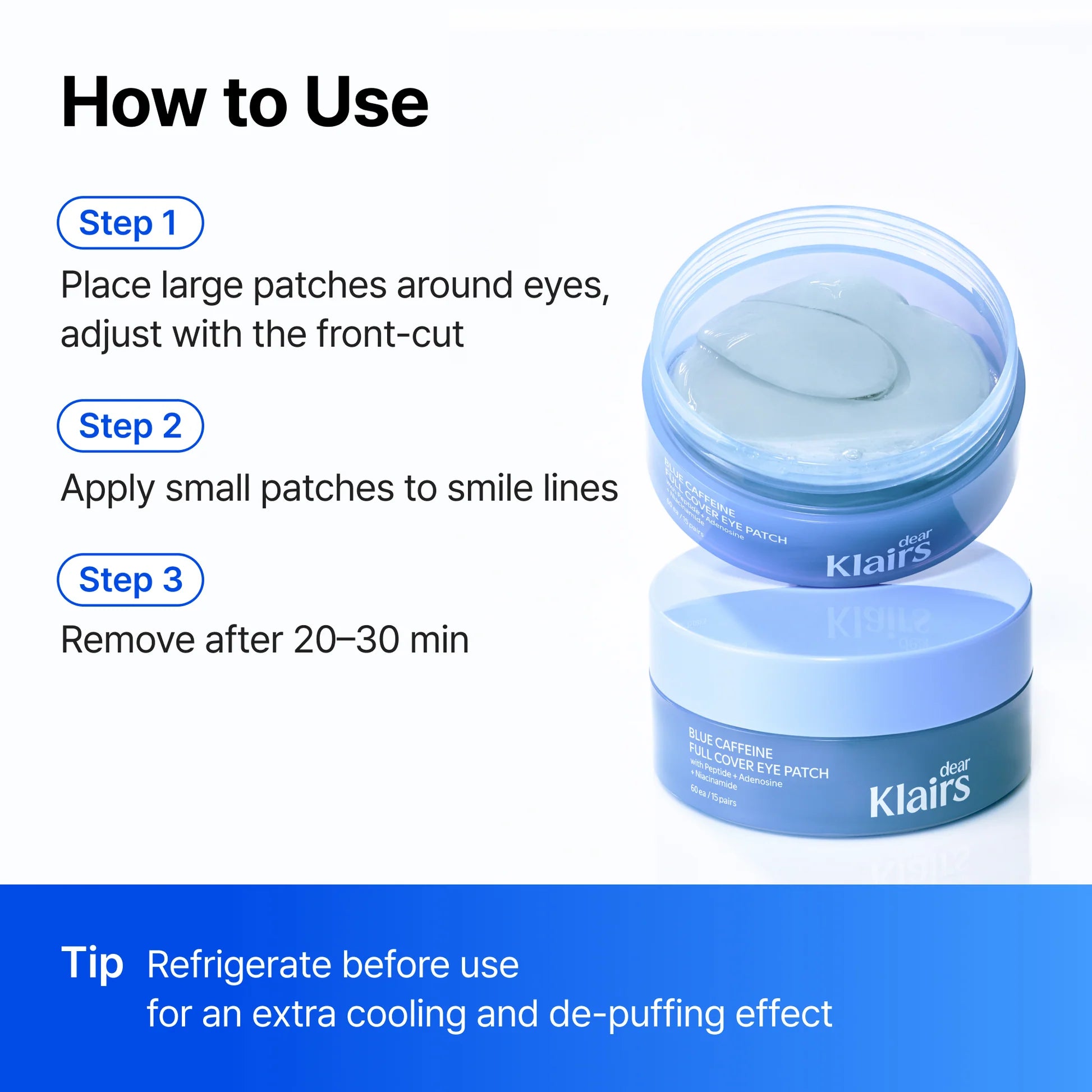 [PRE-ORDER] Dear Klairs Blue Caffeine Full Cover Eye Patch 60ea