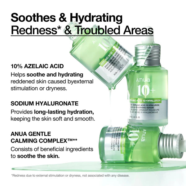 [PRE ORDER] ANUA Azelaic Acid 10 Hyaluron Redness Soothing Serum 30ml