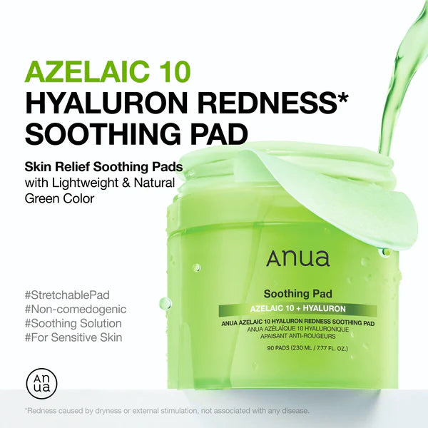 ANUA Azelaic 10 Hyaluron Redness Soothing Pads