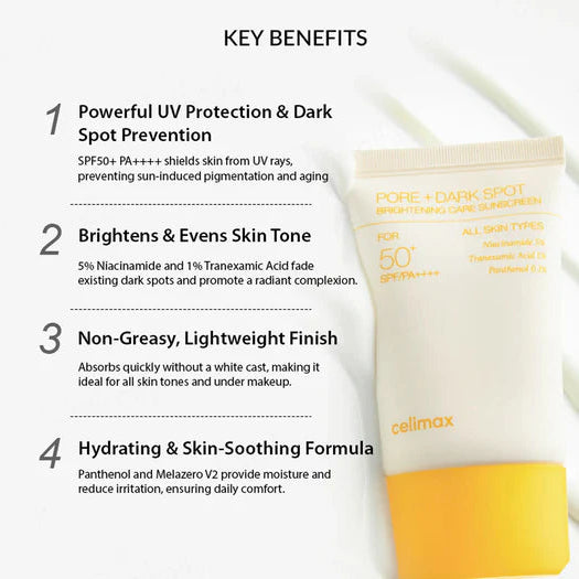 CELIMAX Pore+Dark Spot Brightening Care Sunscreen 50ml