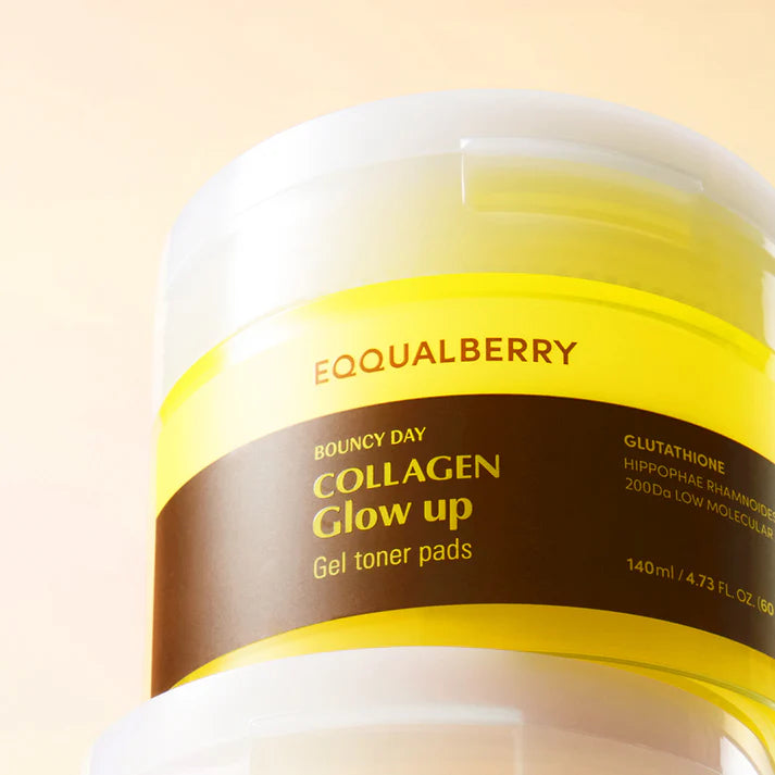 EQQUALBERRY Collagen Glow Up Gel Toner Pads 60pcs