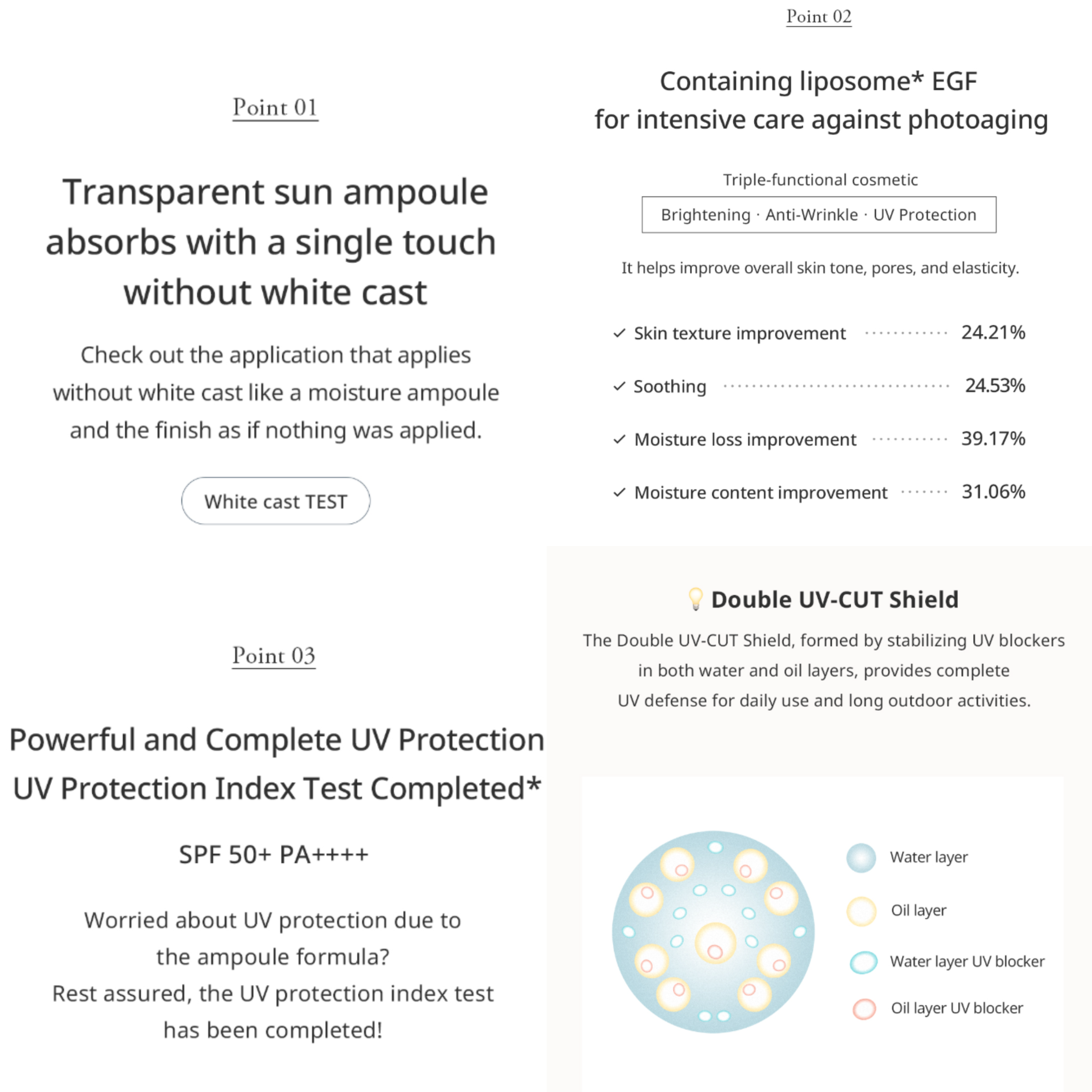 [PRE-ORDER] Fromrier Vegan EGF Cica Water Ampoule SPF50+ PA++++ 56ml
