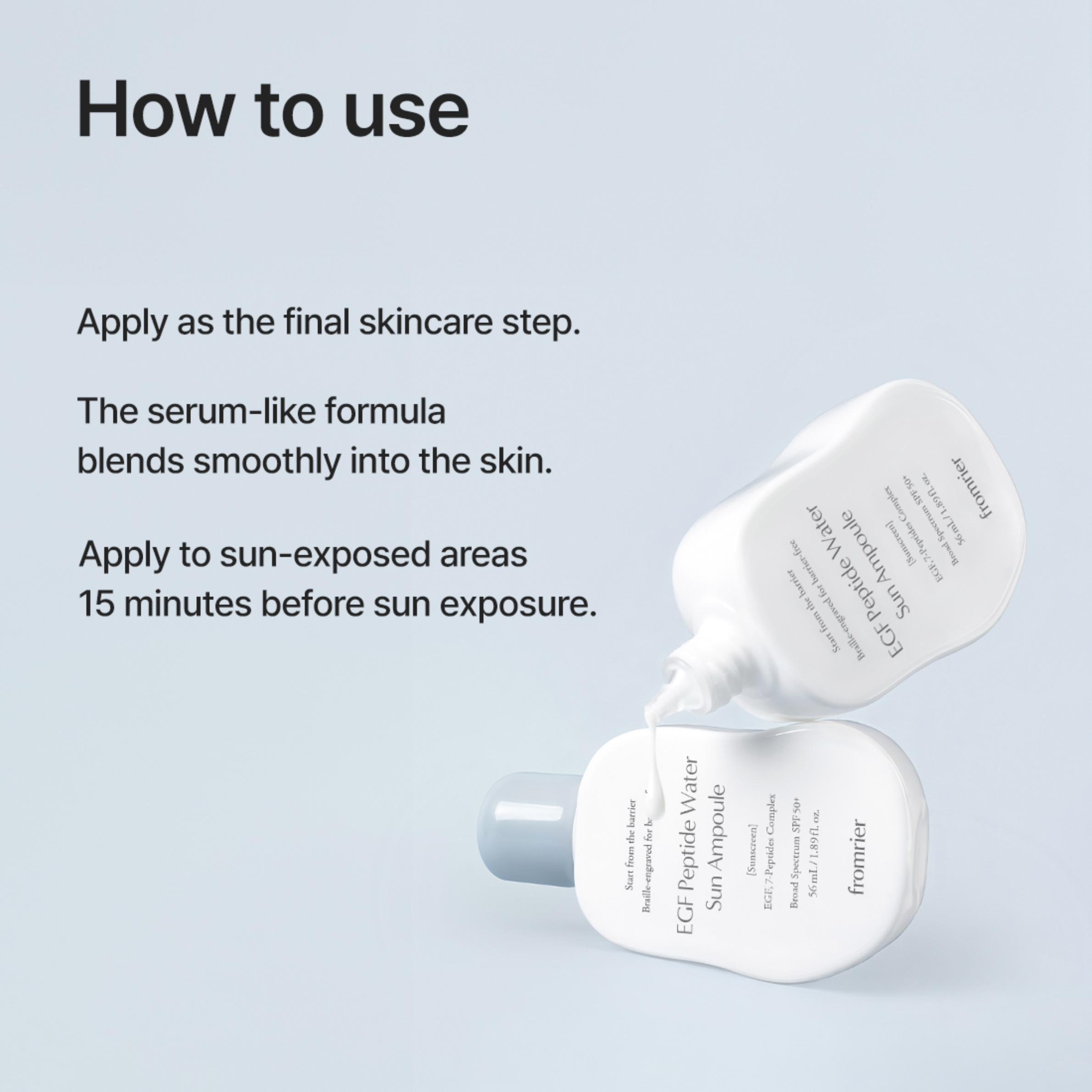 [PRE-ORDER] Fromrier EGF Peptide Water Sun Ampoule 56ml SPF50+ (OTC)