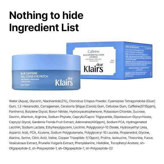 [PRE-ORDER] Dear Klairs Blue Caffeine Full Cover Eye Patch 60ea