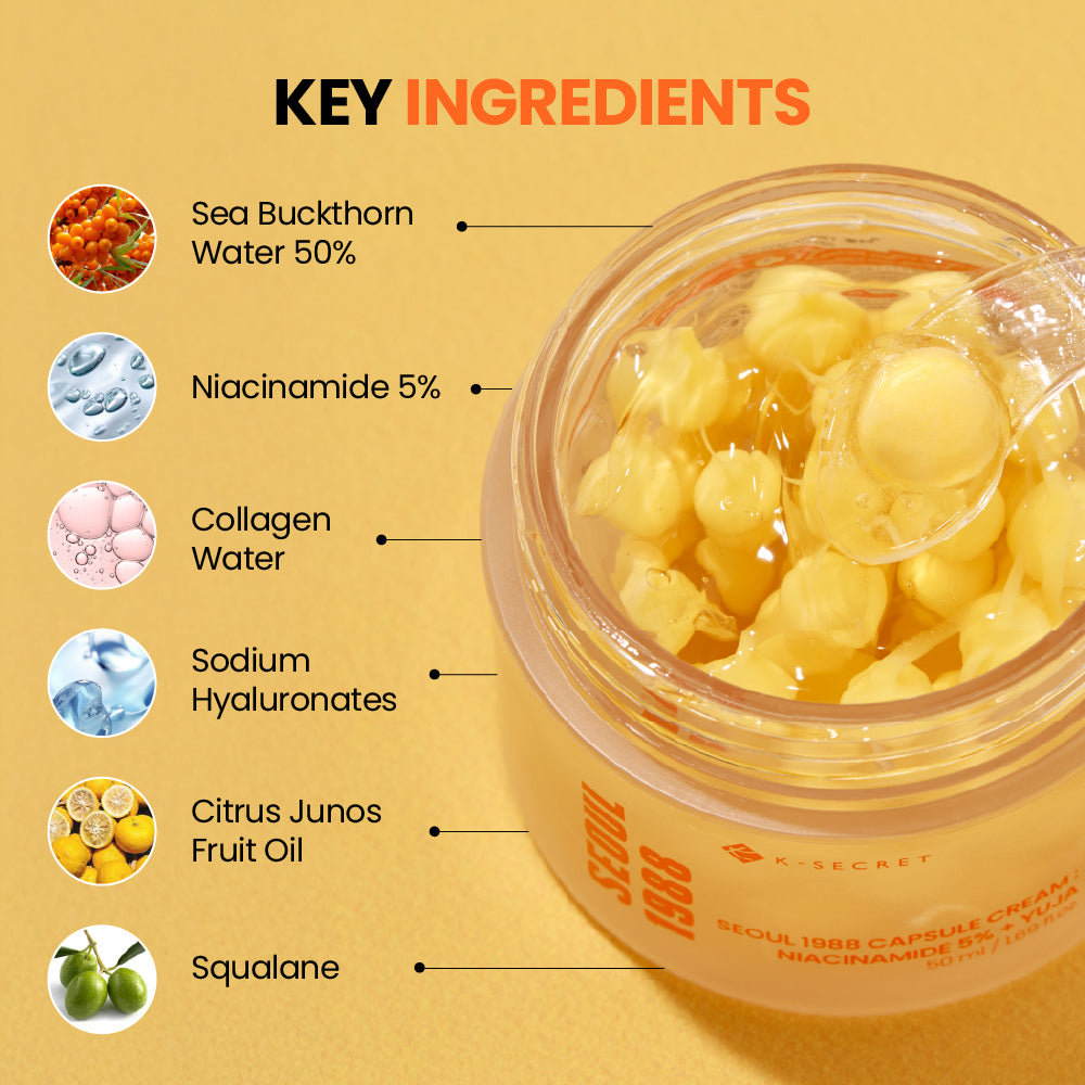 K-SECRET Capsule Cream: Niancinamide 5% + Yuja 50ml