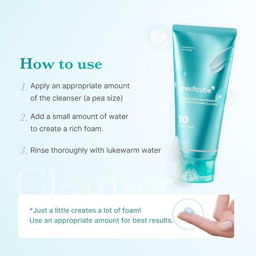 MEDICUBE Azelaic Acid Niacinamide Deep Clean Foam Cleanser 120ml