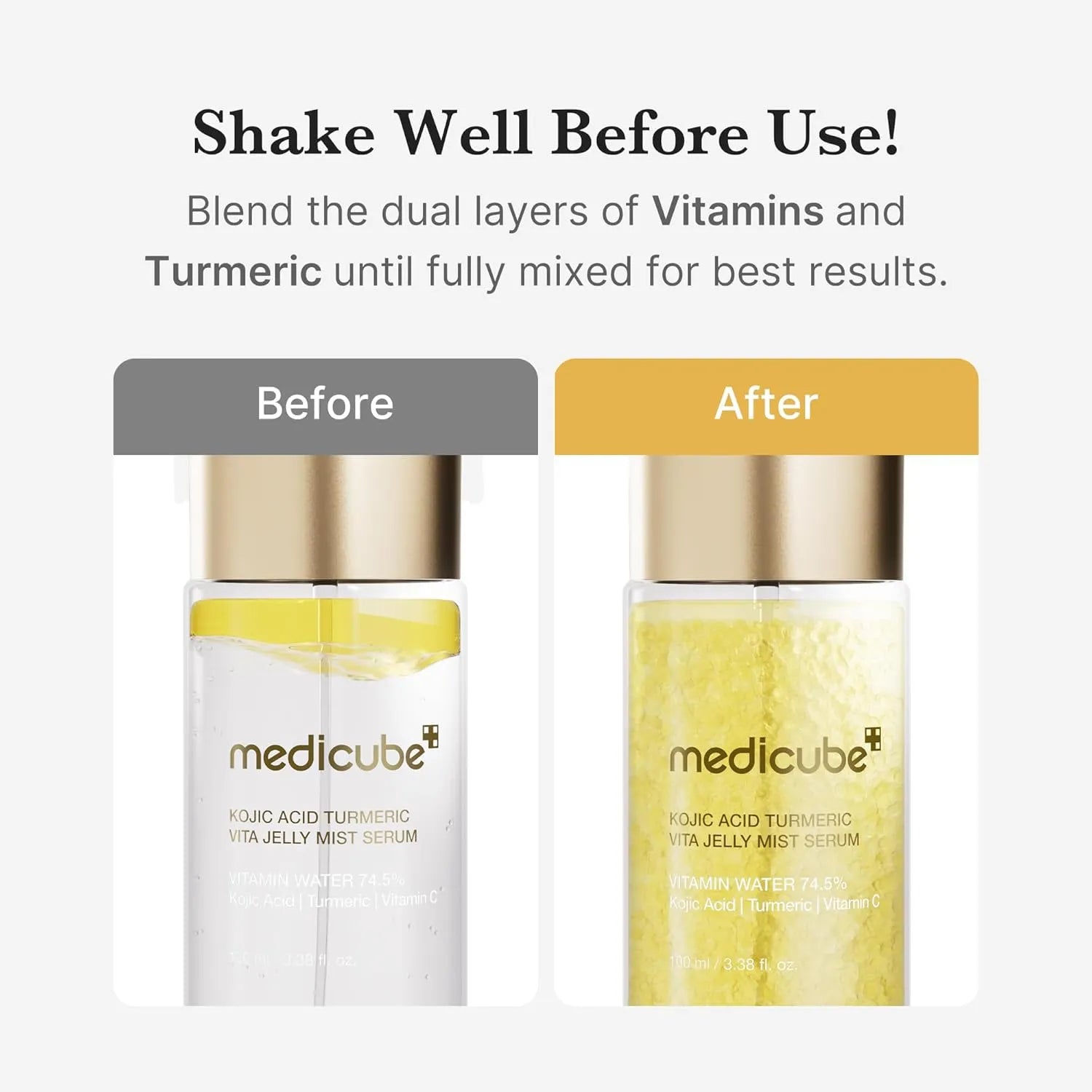 [PRE ORDER] MEDICUBE Kojic Acid Tumeric Vita Jelly Mist Serum 100ml