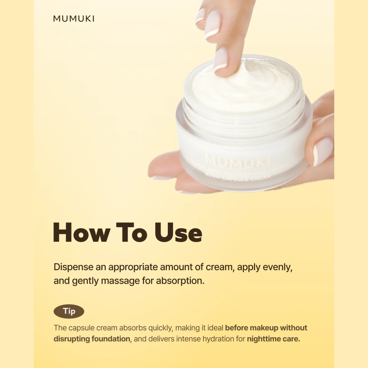 [PRE ORDER] MUMUKI HONEY BANANA BDRN CAPSULE CREAM 50ml