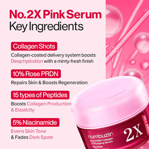 [PRE ORDER] NUMBUZIN No.2 Rose PDRN Collagen 2X Plumping Serum  30ml